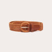 Ceinture tressée camel femme