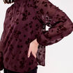 Blouse fluide manches longues marron cognac femme