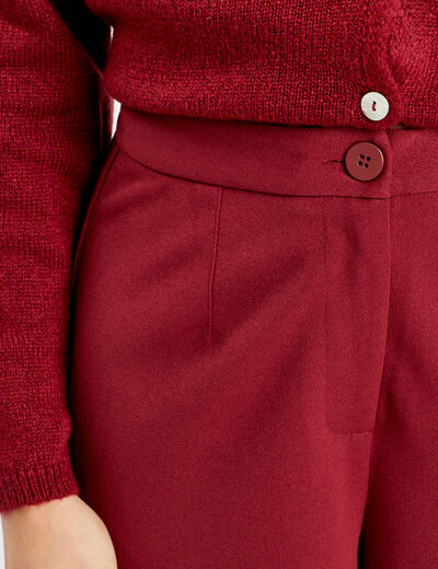 Pantalon large bordeaux femme