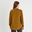 Chemise manches longues satin vert olive femme