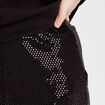 Short ajusté avec sequins noir femme