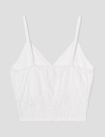 Blouse broderie anglaise ecru femme