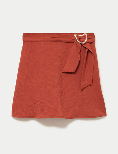 Jupe-short &eacute;vas&eacute;e courte orange fonc&eacute; femme