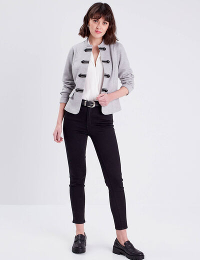 Jeans slim 5 poches denim noir femme