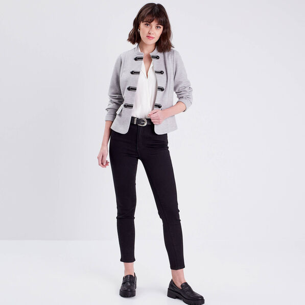 Jeans slim 5 poches denim noir femme
