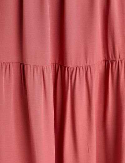 Robe longue évasée vieux rose femme