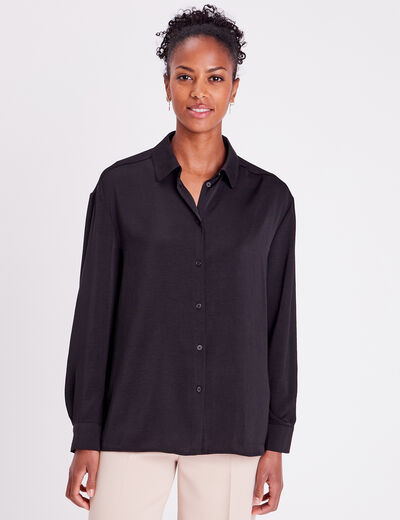 Chemise manches longues noir femme