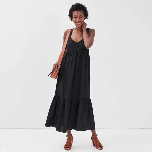 robe longue evasee bretelles noir femme Robe longue évasée bretelles noir femme