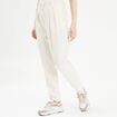 Pantalon cigarette ceinturé ecru femme