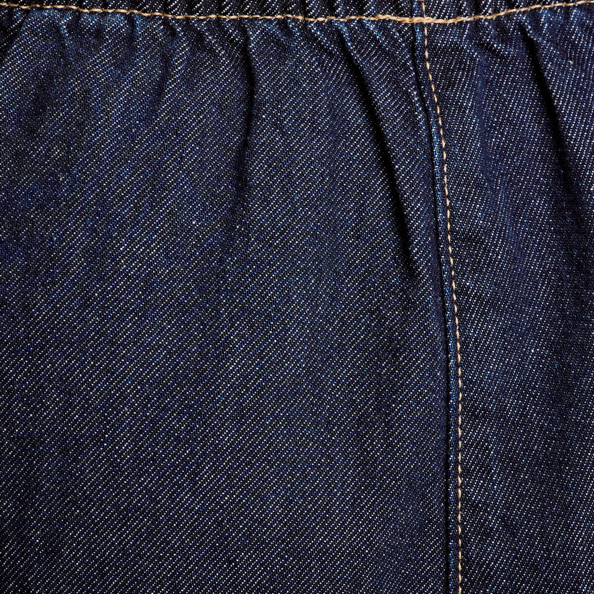 Jeans large taille élastiquée denim brut femme