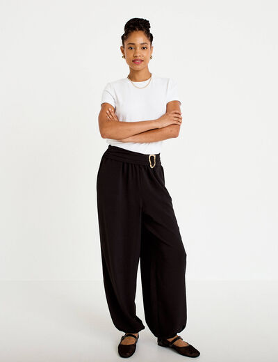Pantalon bootcut taille standard noir femme