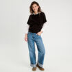 Pull dos devant détail noeud noir femme