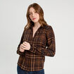 Chemise manches longues marron foncé femme