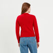 Pull manches longues rouge femme