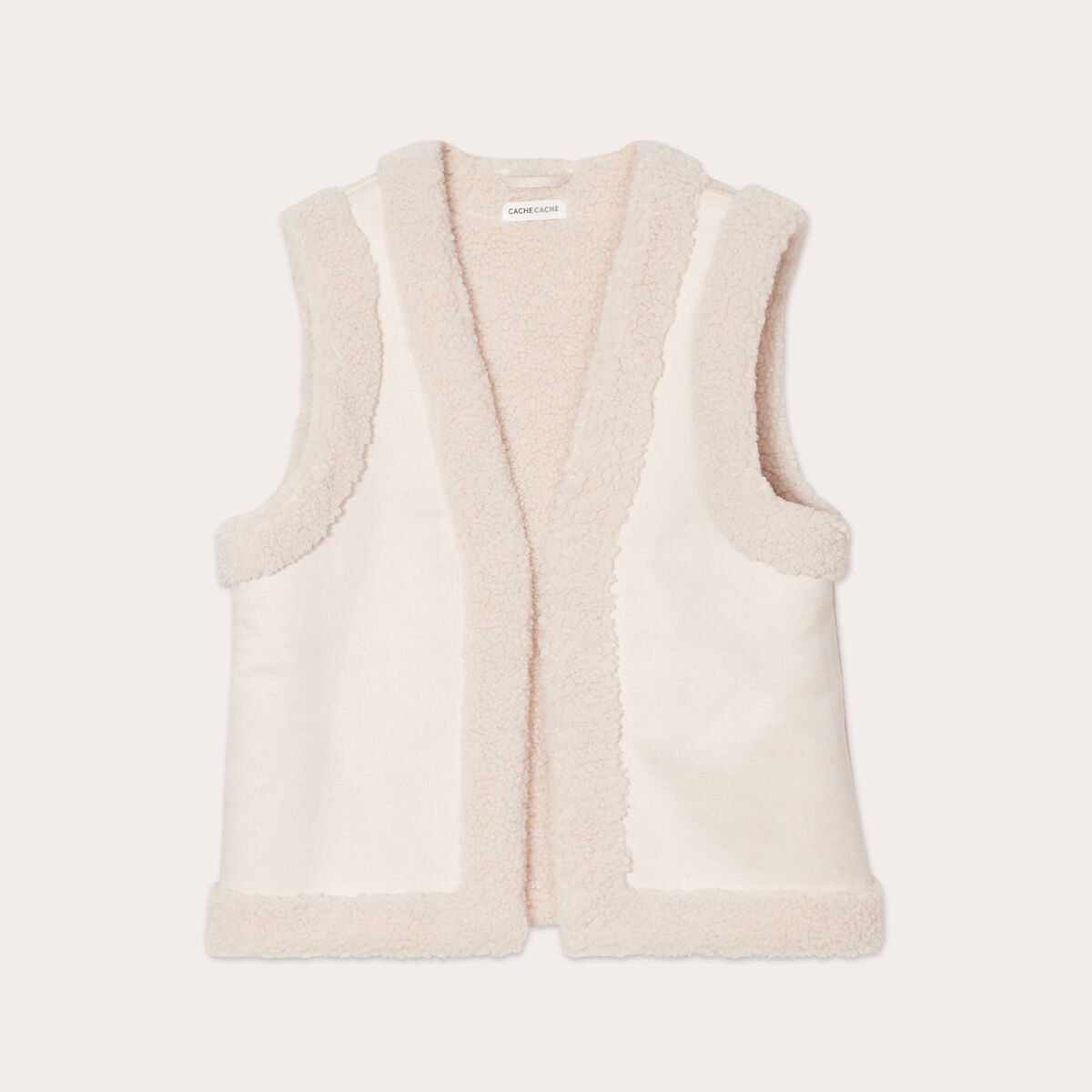 Veste sans manches ecru femme