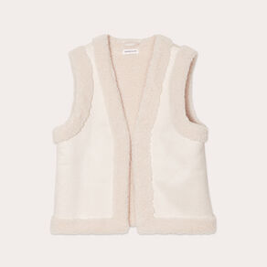 Veste sans manches ecru femme