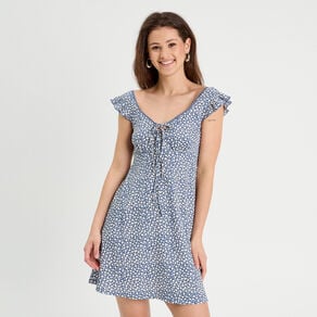 robe trapeze sans manches bleu gris femme Robe trapèze sans manches bleu gris femme