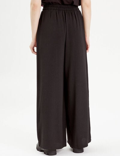Pantalon large fluide noir femme