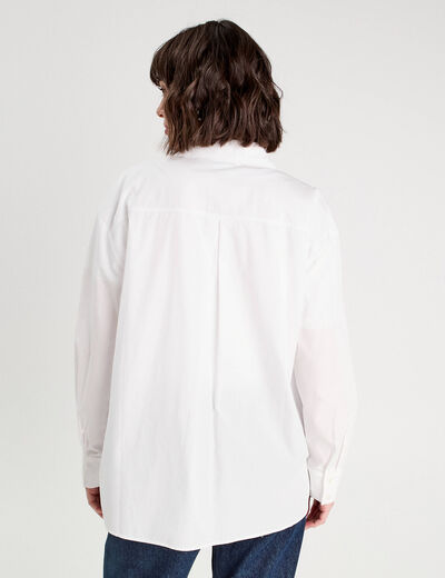 Chemise manches longues blanc femme