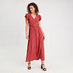 Robe longue évasée vieux rose femme