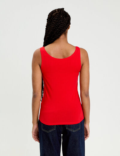 D&eacute;bardeur bretelles larges rouge femme