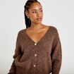 Gilet court avec boutons coeur bordeaux femme