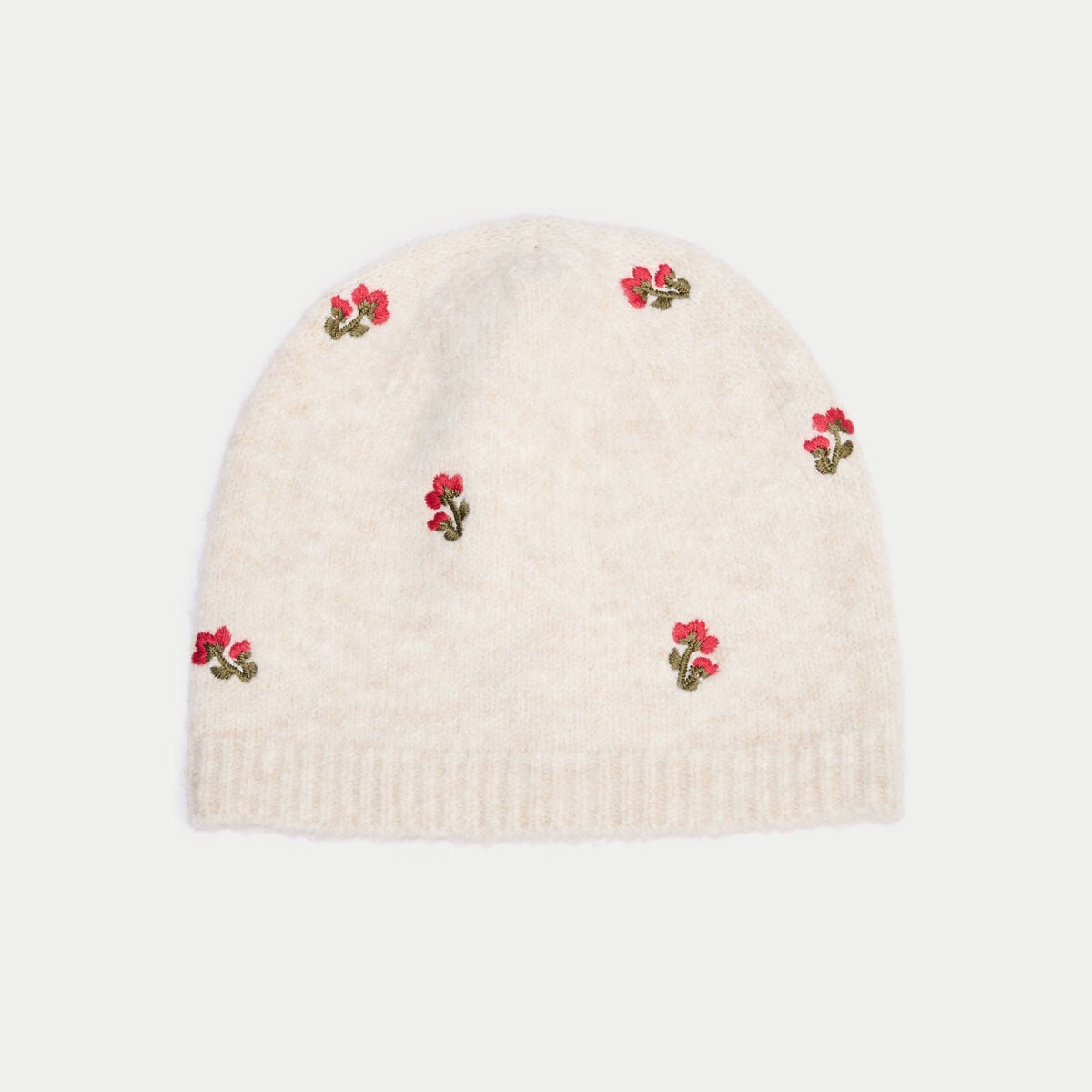 Bonnet avec broderie ecru femme
