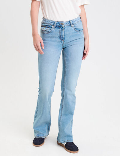 Pantalon bootcut ceinture amovible denim double stone femme