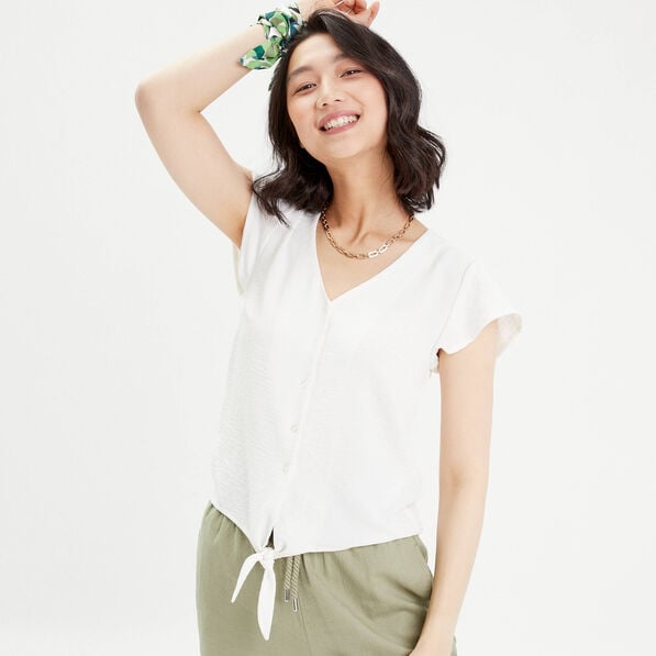 blouse manches courtes ecru femme Blouse manches courtes ecru femme