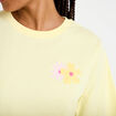 T-shirt col rond manches courtes jaune clair femme