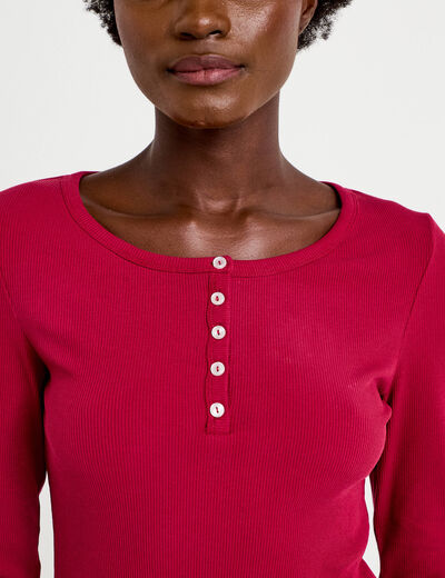 Pyjama manches longues rouge femme
