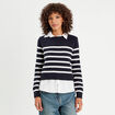 Pull manches longues 2-en-1 ecru femme