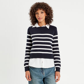 pull manches longues 2 en 1 ecru femme Pull manches longues 2-en-1 ecru femme