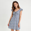 Robe trapèze sans manches bleu gris femme