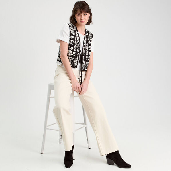 Gilet sans manches matelassé noir femme