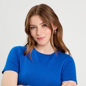 t shirt cropped bleu electrique femme T-shirt cropped bleu electrique femme