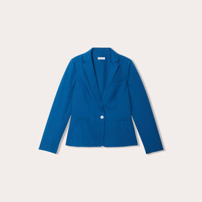 Veste blazer droite bleu canard femme