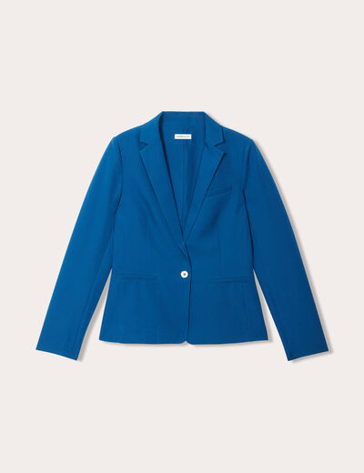 Veste blazer droite bleu canard femme