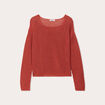 Pull crochet manches longues vieux rose femme