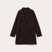 Manteau bouclette marron fonc&eacute; femme