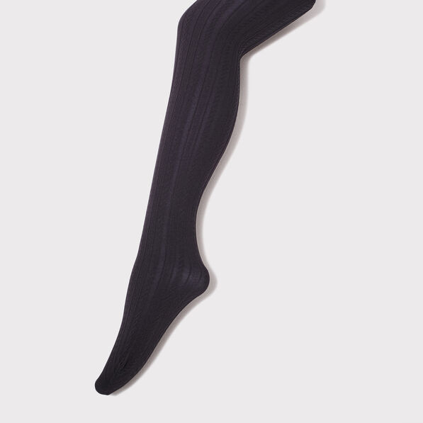 Collants avec torsades noir femme