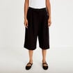 Bermuda large taille haute noir femme