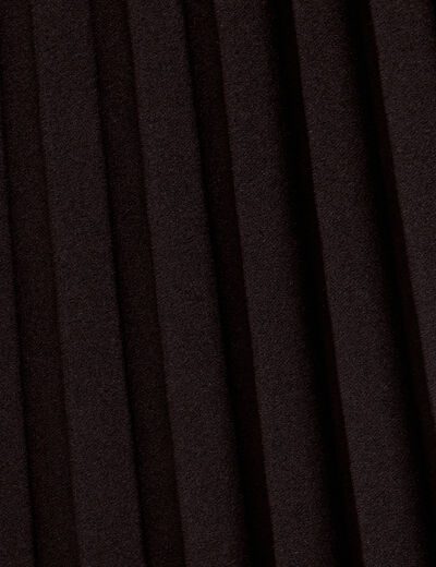 Jupe longue évasée plissée noir femme
