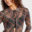 Blouse avec noeuds marron foncé femme