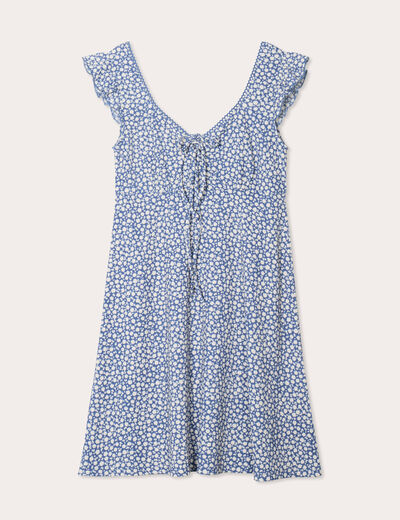 Robe trapèze sans manches bleu gris femme