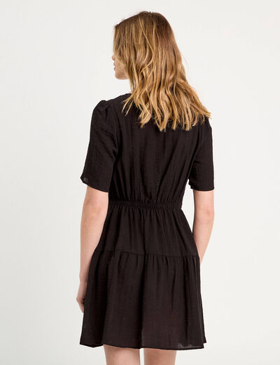 Robe évasée avec noeuds noir femme