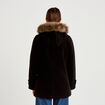Manteau mi-long &agrave; capuche noir femme