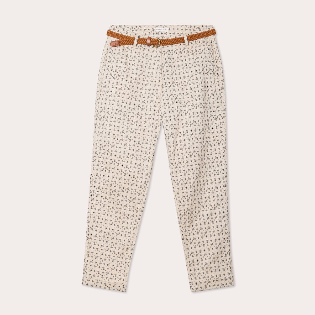 Pantalon chino slim 7/8ème blanc femme