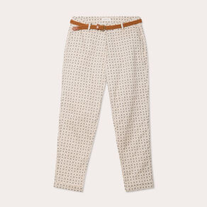 Pantalon chino slim 7/8ème blanc femme