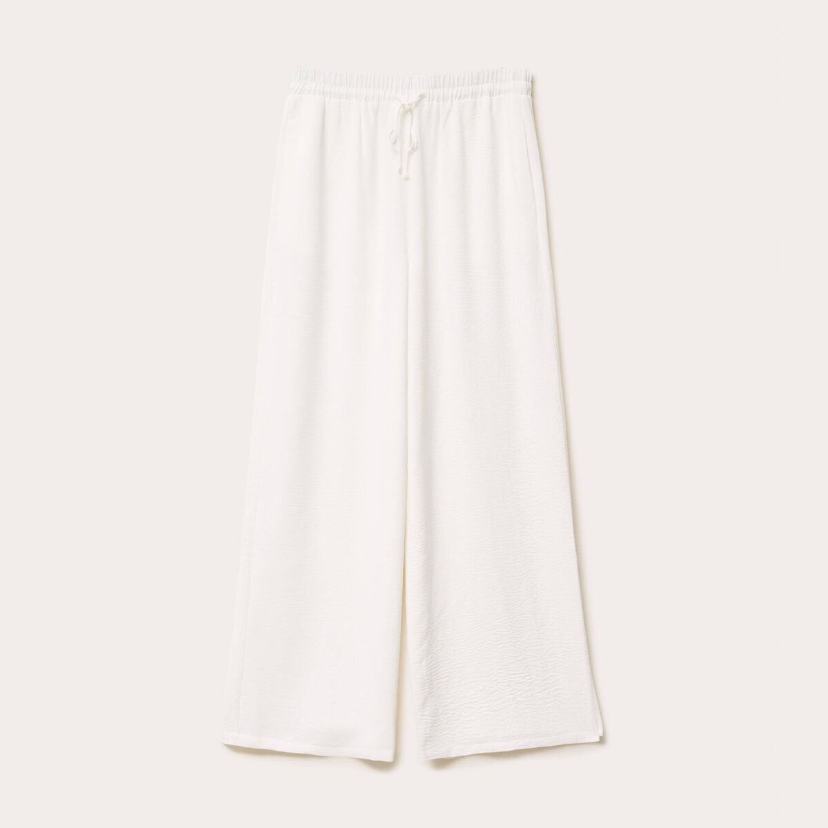 Pantalon large ecru femme